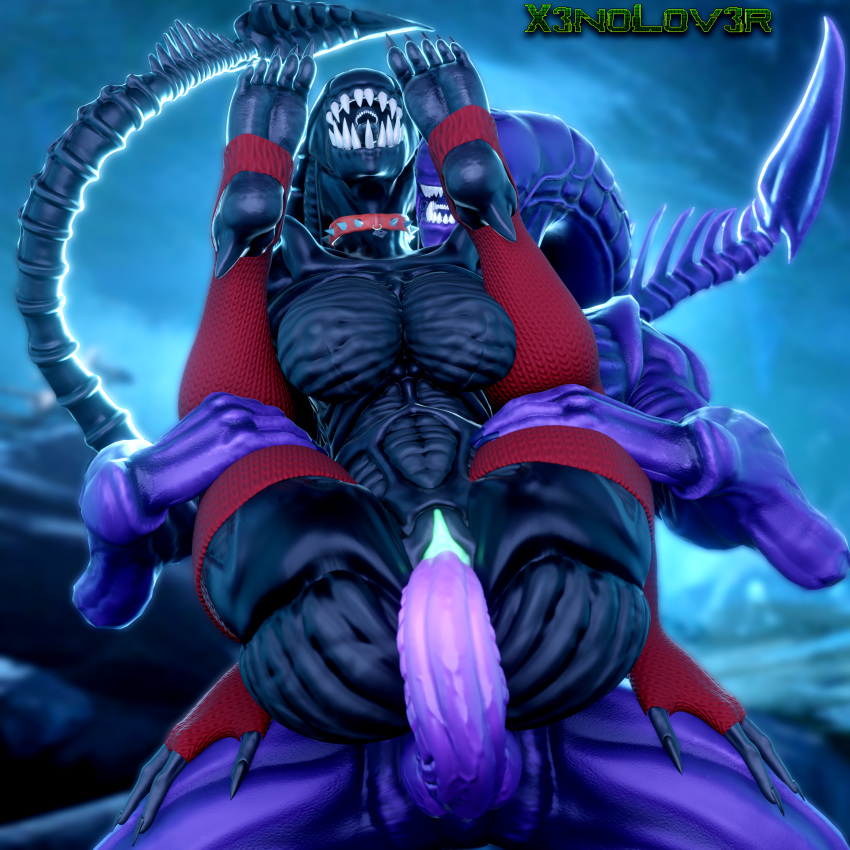 16:9 2021 3d_(artwork) 4k absurd_res alien alien_(franchise) big_breasts big_butt big_penis black_body breasts butt claws clothed clothing collar detailed_background digital_media_(artwork) duo erection excella eyeless fangs female female_penetrated genitals glowing glowing_genitalia glowing_penis glowing_pussy grey_body hi_res huge_filesize humanoid humanoid_hands humanoid_on_humanoid knot male male/female male_penetrating male_penetrating_female monster muscular muscular_female muscular_male nude open_mouth partially_clothed penetration penile penile_penetration penis penis_in_pussy purple_body pussy sex snakehead404 spikes spread_legs spreading teeth thekidxeno thick_thighs vaginal vaginal_penetration vein veiny_penis wide_hips widescreen xenomorph