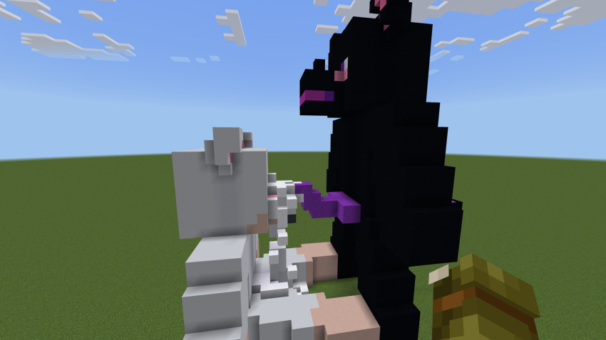 canid canine canis dragon duo hi_res humanoid male male/male mammal microsoft minecraft mojang sex video_games wolf xbox_game_studios