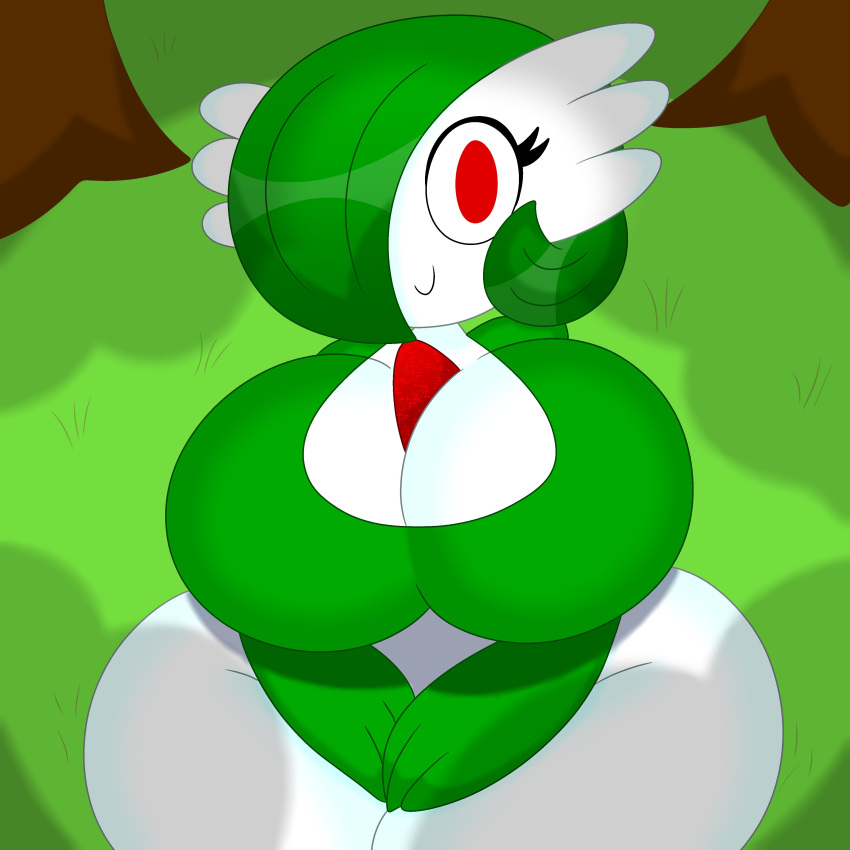 2022 3barts 4k absurd_res big_breasts breasts cleavage clothed clothing curvaceous curvy_figure detailed_background digital_drawing_(artwork) digital_media_(artwork) dress eyelashes female fingers gardevoir green_body green_hair green_skin hair hair_over_eye hi_res hourglass_figure huge_breasts humanoid looking_at_viewer multicolored_body multicolored_skin nintendo not_furry one_eye_obstructed outside pok&eacute;mon pok&eacute;mon_(species) red_eyes short_hair sitting smile solo thick_thighs two_tone_body two_tone_skin video_games voluptuous white_body white_skin wide_hips
