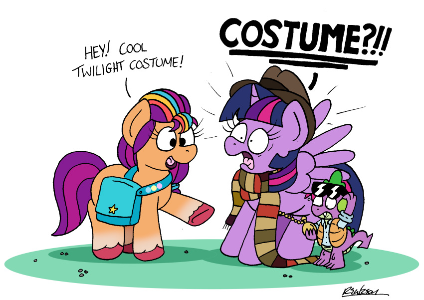 back_to_the_future bag bobthedalek clothing costume doctor_who dragon earth_pony equid equine eyewear fedora female friendship_is_magic hasbro hat headgear headwear hi_res hooves horn horse male mammal marty_mcfly mlp_g5 my_little_pony pony scarf shoulder_bag sunglasses sunny_starscout_(mlp) twilight_sparkle_(mlp) winged_unicorn wings