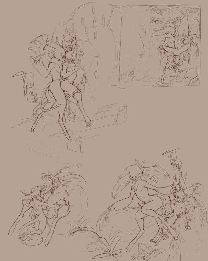 absurd_res anthro bodily_fluids character_colours character_red cum duo genital_fluids hi_res male male/male ori ori_and_the_blind_forest redmok sex size_difference sketch_page spirit