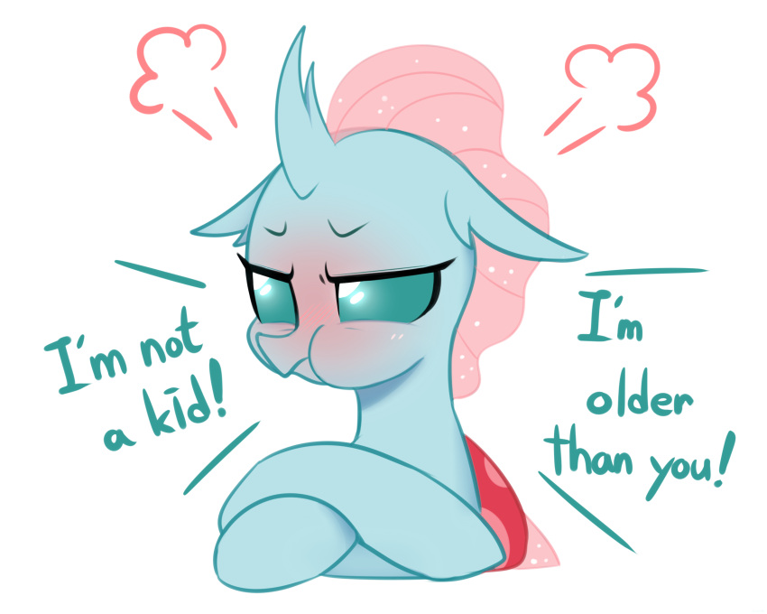 angry arthropod blush changeling dialogue english_text flustered friendship_is_magic hi_res marenlicious my_little_pony ocellus_(mlp) red_face reformed_changeling text