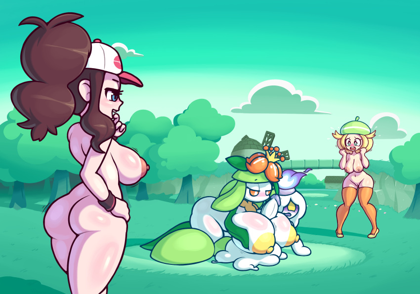 areola bare_breasts between_breasts bianca_(pok&eacute;mon) big_breasts blue_eyes breast_play breasts butt casual_nudity clothing cloud elemental_creature elemental_humanoid experience_bar female female_symbol flora_fauna gameplay_mechanics gender_symbol genitals grass group hair hat headgear headwear health_bar hi_res hilda_(pok&eacute;mon) human humanoid legwear level_number lilligant litwick male male/female male_symbol mammal meter nintendo nipples number open_mouth orange_sclera penis plant plant_humanoid pok&eacute;mon pok&eacute;mon_(species) pok&eacute;mon_battle ponytail pussy screwroot sex size_difference stockings symbol titfuck tree video_games white_body white_skin yellow_nipples yellow_sclera zack_(vonjungle)