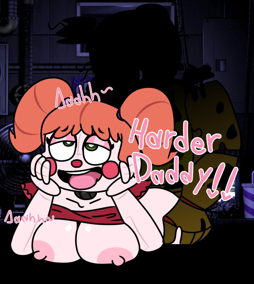 ahegao animatronic breasts circus_baby_(fnaf) clown duo female five_nights_at_freddy's five_nights_at_freddy's_3 from_behind_position hi_res humanoid incest_(lore) lagomorph leporid looking_pleasured machine male male/female mammal nipples rabbit robot scottgames sex springtrap_(fnaf) thehoraco tongue tongue_out video_games