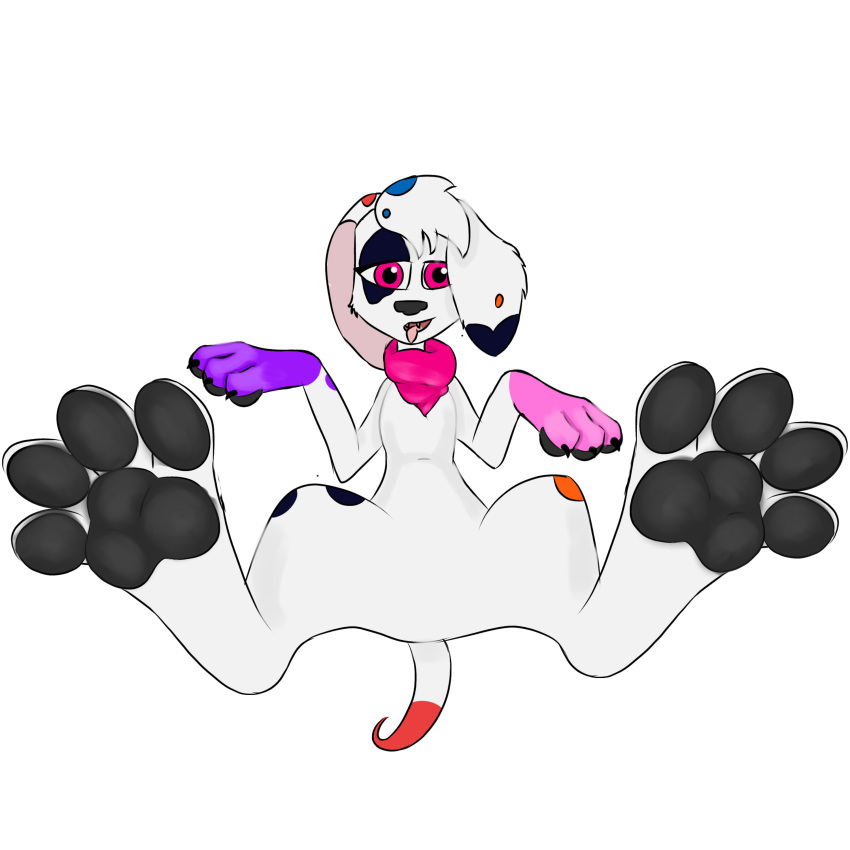 absurd_res ashantihyena canid canine canis clothed clothing da_vinci_(101_dalmatians) dalmatian domestic_dog feet female feral foot_fetish foot_focus hi_res mammal partially_clothed pawpads paws solo spread_legs spreading tongue tongue_out