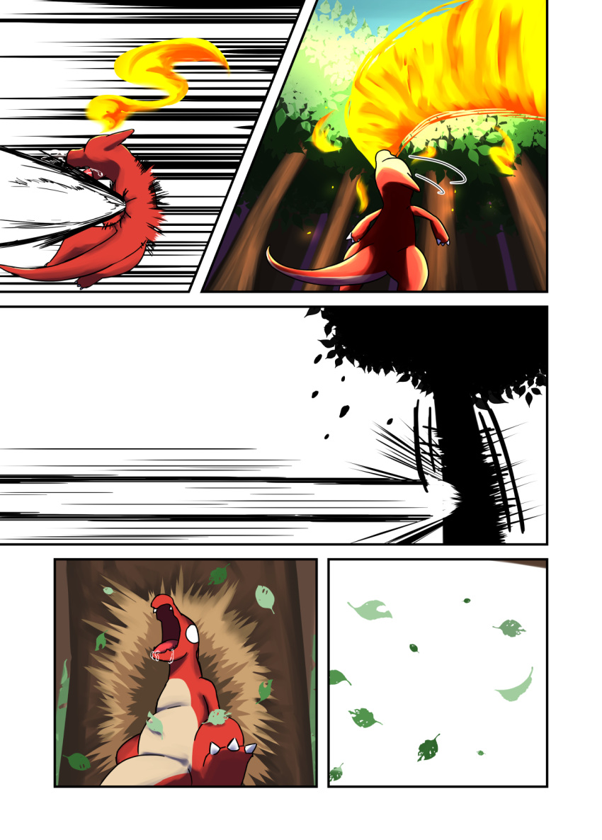 charmeleon comic darrow0 fire forest hi_res nintendo plant pok&eacute;mon pok&eacute;mon_(species) tree video_games