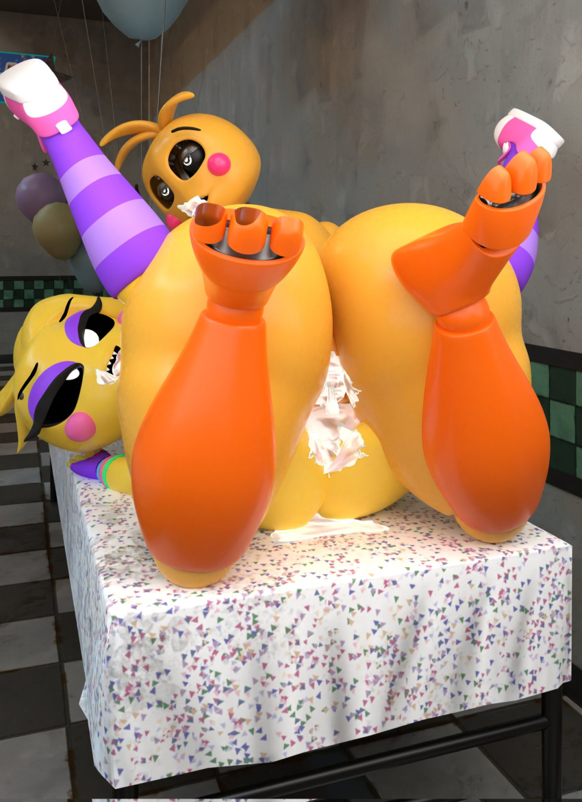 adri164 big_butt bodily_fluids butt cum cum_in_mouth cum_in_pussy cum_inside cum_on_face ejaculation female five_nights_at_freddy's five_nights_at_freddy's_2 genital_fluids hi_res satisfied scottgames toy_chica_(eroticphobia) toy_chica_(fnaf) video_games yellow_body