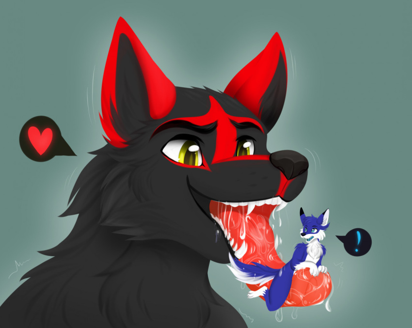 canid canine canis deaton domestic_dog duo ember_(disambiguation) fangs fiverr fox furry helen_san helensan macro macro_micro male male/male mammal micro micro_vore mouth_shot open_mouth pred prey shaded throat tongue vore vore_ych voreych wolf ych your_character_here