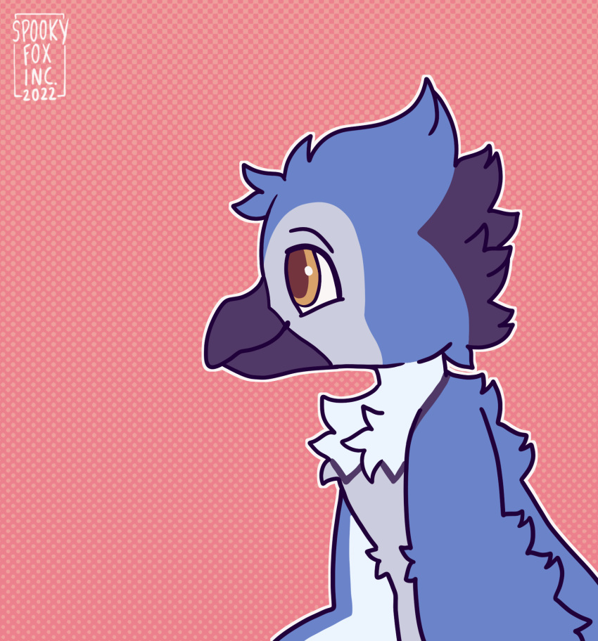 animated anthro avian beak bird blue_jay blush boop corvid digital_media_(artwork) duo feathers female hi_res james_(bluepegasi) jay_(bird) male male/female masked_owl miya_(bluepegasi) new_world_jay oscine owl passerine simple_background spookyfoxinc tail_feathers tytonid