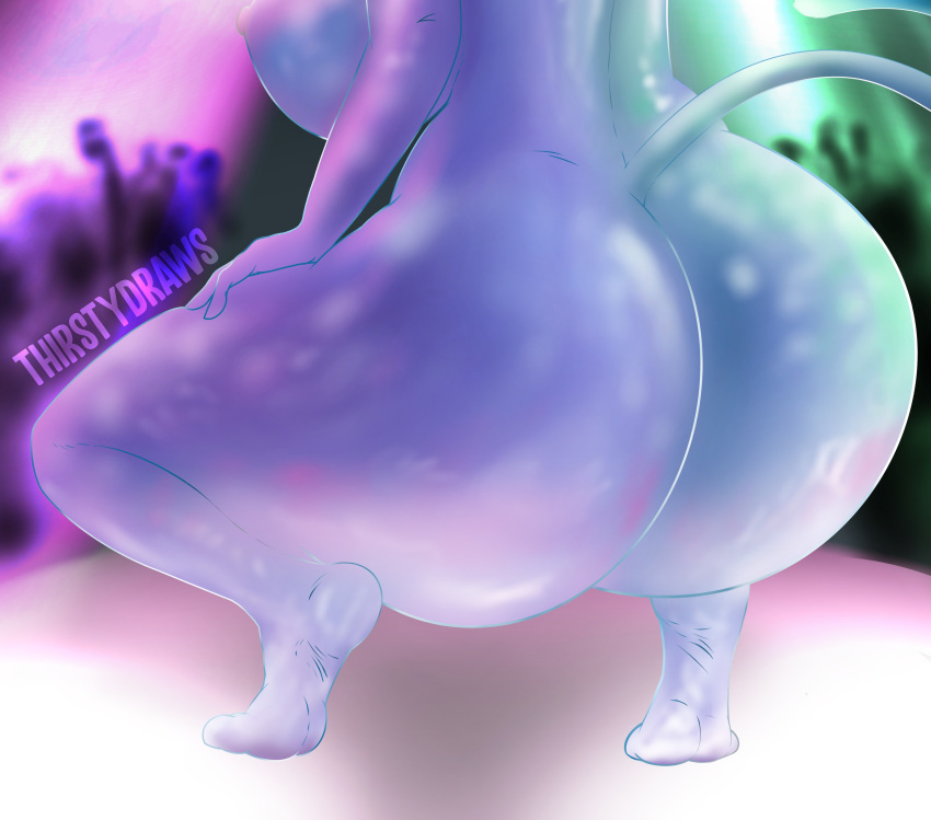 absurd_res anthro big_breasts big_butt blue_body blue_fur breasts butt cartoon_network club_(disambiguation) dancing domestic_cat felid feline felis female fur genitals hi_res huge_breasts huge_butt huge_thighs mammal mature_anthro mature_female nicole_watterson nipples nude simple_background solo strip_club the_amazing_world_of_gumball thick_thighs thirstydraws twerking wide_hips