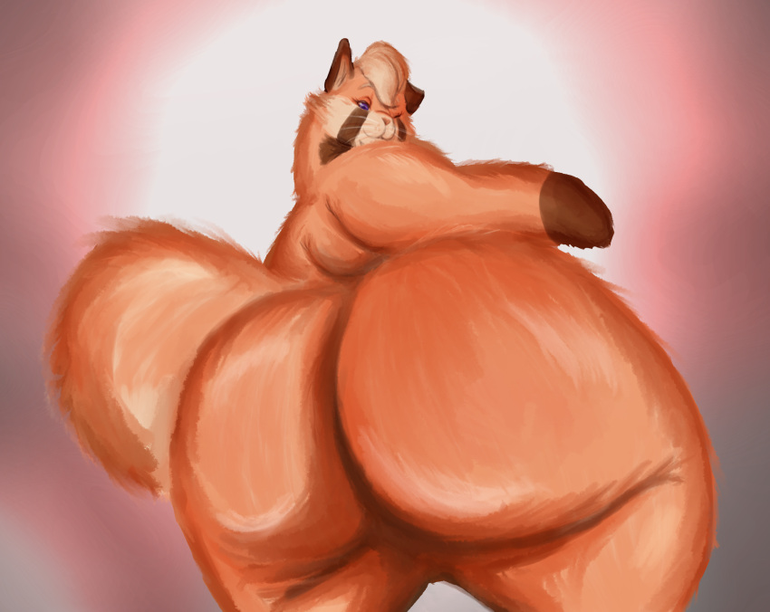 ailurid anthro big_butt big_hands butt cheek_tuft colored facial_tuft female fluffy fluffy_tail folds hi_res mammal overweight overweight_anthro overweight_female red_panda ruby_panda ruby_panda(artist) solo thick_thighs thigs tuft