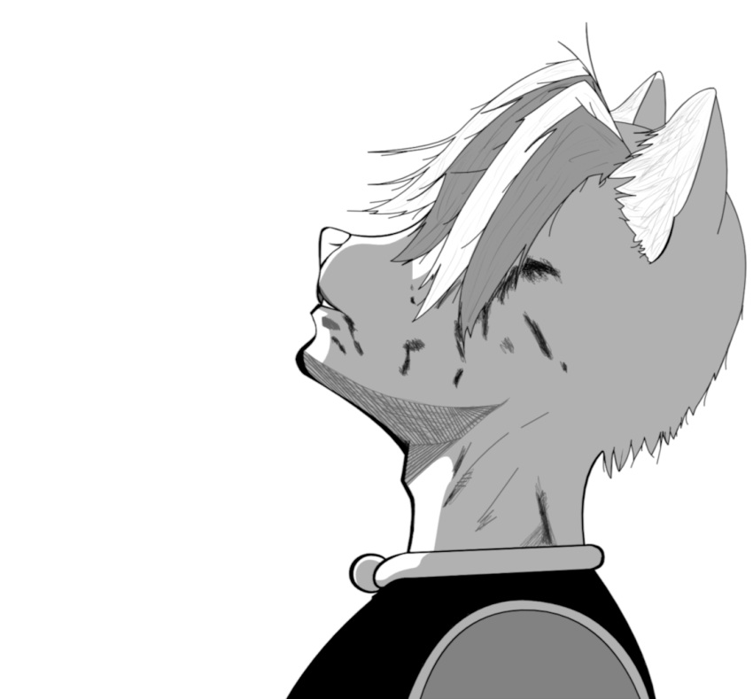 anthro clothed clothing domestic_cat e621 felid feline felis greyscale hexerade inner_ear_fluff looking_up male mammal mascot meme monochrome redcrystal solo tokyo_ghoul tuft