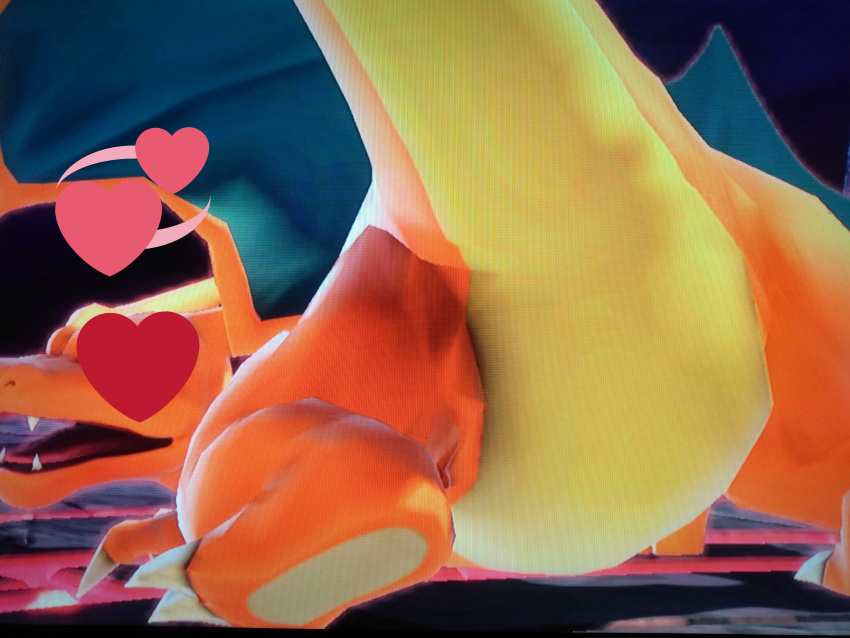 &lt;3 &lt;3_eyes absurd_res big_butt butt charizard charizardlove345 claws dragon feral hi_res horn looking_at_viewer looking_back male nintendo nude open_mouth pok&eacute;mon pok&eacute;mon_(species) solo super_smash_bros. super_smash_bros._ultimate teeth video_games wings