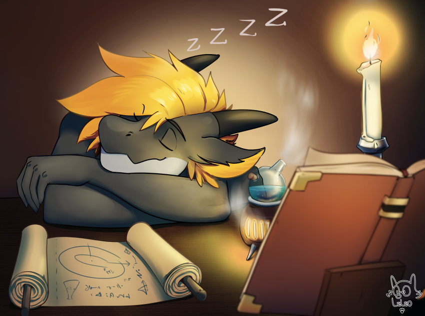 alchemy anthro digital_media_(artwork) ember_dragon halfbody hi_res invalid_tag potion sleeping