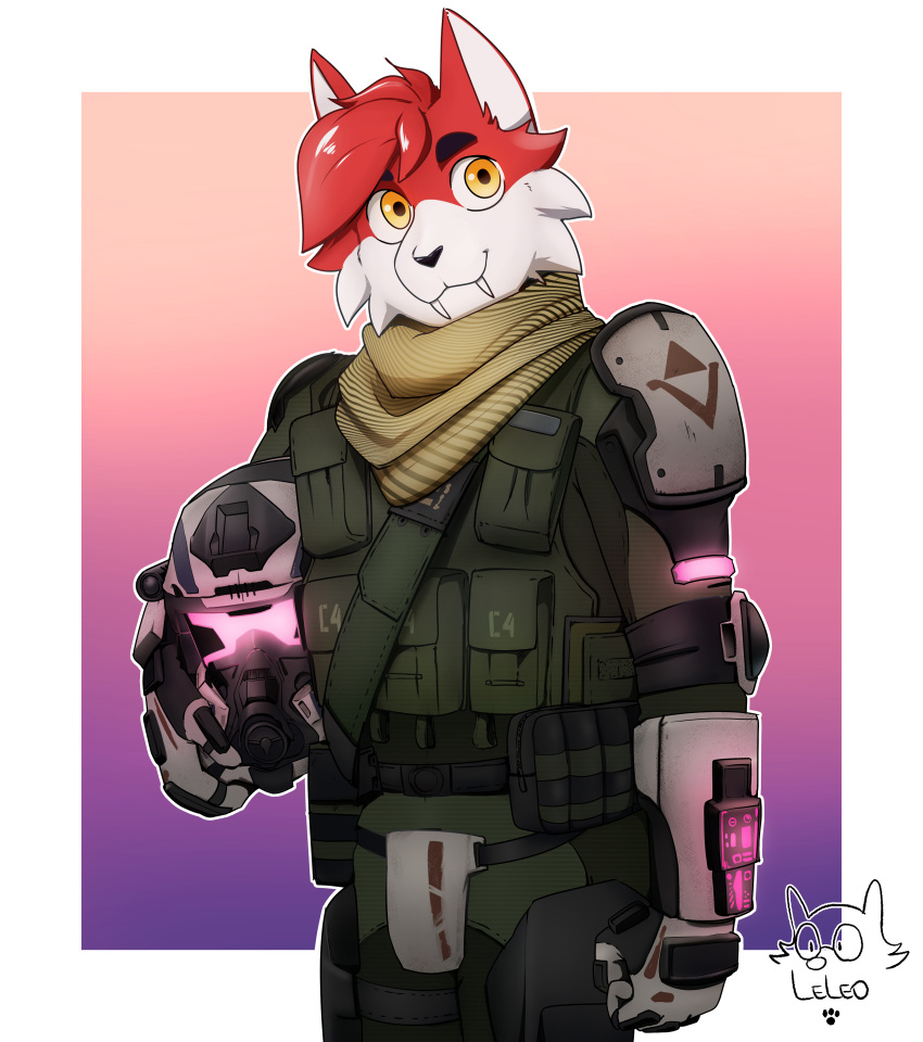 absurd_res anthro armor clothing digital_media_(artwork) halfbody headgear helmet hi_res invalid_tag onespicycat pilot sabertooth_(disambiguation) titanfall titanfall2 uniform visor