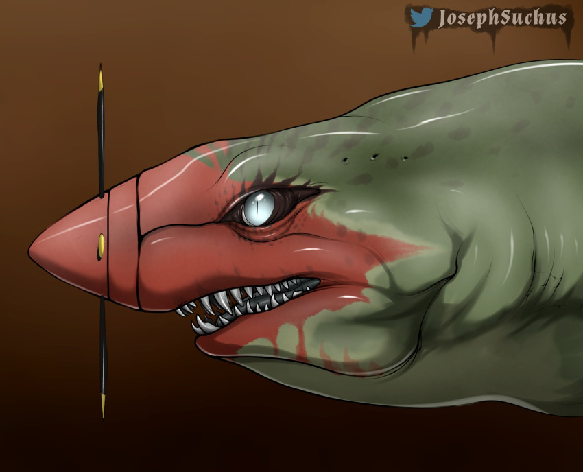 aircraft ambiguous_gender blue_eyes feral gradient_background green_body green_scales hi_res josephsuchus living_aircraft living_machine living_vehicle machine open_mouth pupils red_body red_scales scales sharp_teeth simple_background slit_pupils solo teeth vehicle