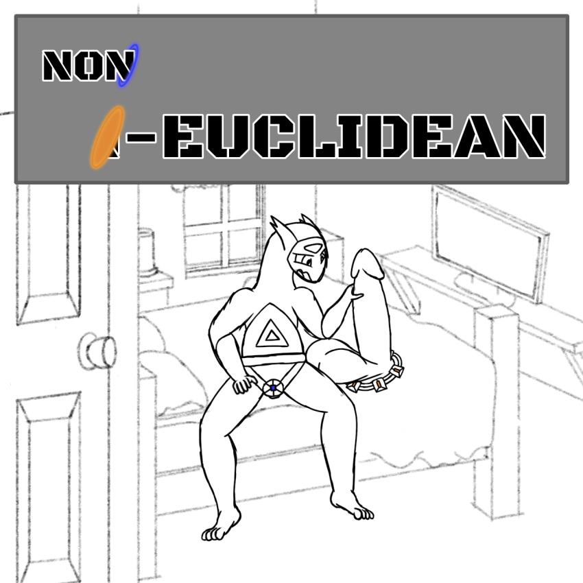 anthro astonished bed bedroom english_text furniture genital_growth genitals growth hi_res humanoid_genitalia humanoid_penis latios legendary_pok&eacute;mon line_art male masturbation nintendo non-euclidean_sex on_bed outside penetrable_sex_toy penis penis_grab penis_growth pok&eacute;mon pok&eacute;mon_(species) portal portal_panties portal_ring portal_sex sex_toy simple_background sitting sitting_on_bed solo television text that-one-artist thinking_with_portals trichrome video_games window