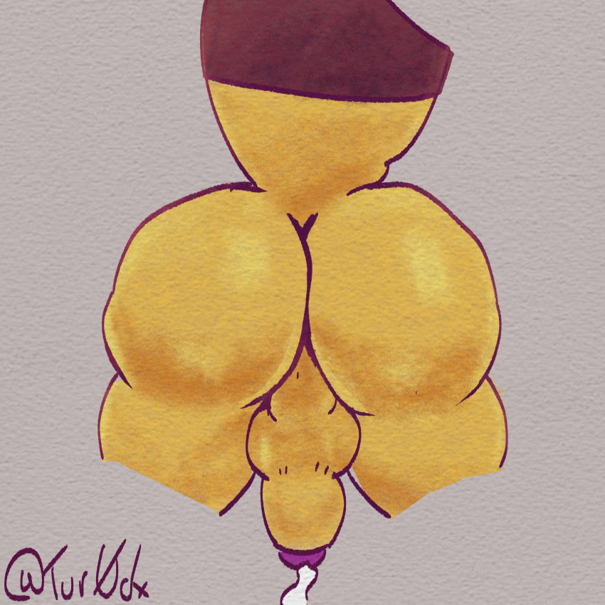 anthro arthropod balls bee bodily_fluids butt cum fur genital_fluids genitals hi_res hymenopteran insect male meli_(tur0_dx) penis presenting presenting_hindquarters solo tur0_dx yellow_balls yellow_body yellow_fur yellow_penis