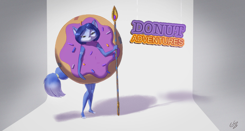 absurd_res acornart anthro canid canine clothing costume dessert donut_costume doughnut doughnut_costume female food food_costume fox hi_res kigtoons krystal mammal nintendo solo star_fox video_games