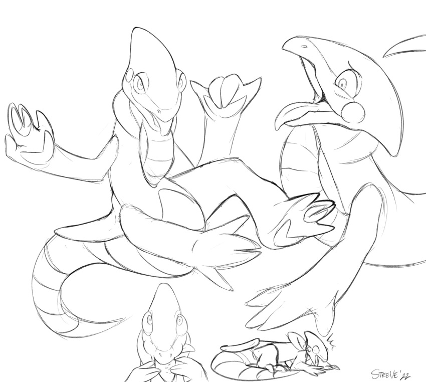 2022 4_fingers 4_toes all_fours ambiguous_gender anthro cyclizar eating feet fingers hi_res line_art looking_at_viewer looking_up lying nintendo on_front open_mouth pok&eacute;mon pok&eacute;mon_(species) simple_background sitting sketch solo stickmanwww toes tongue tongue_out video_games white_background