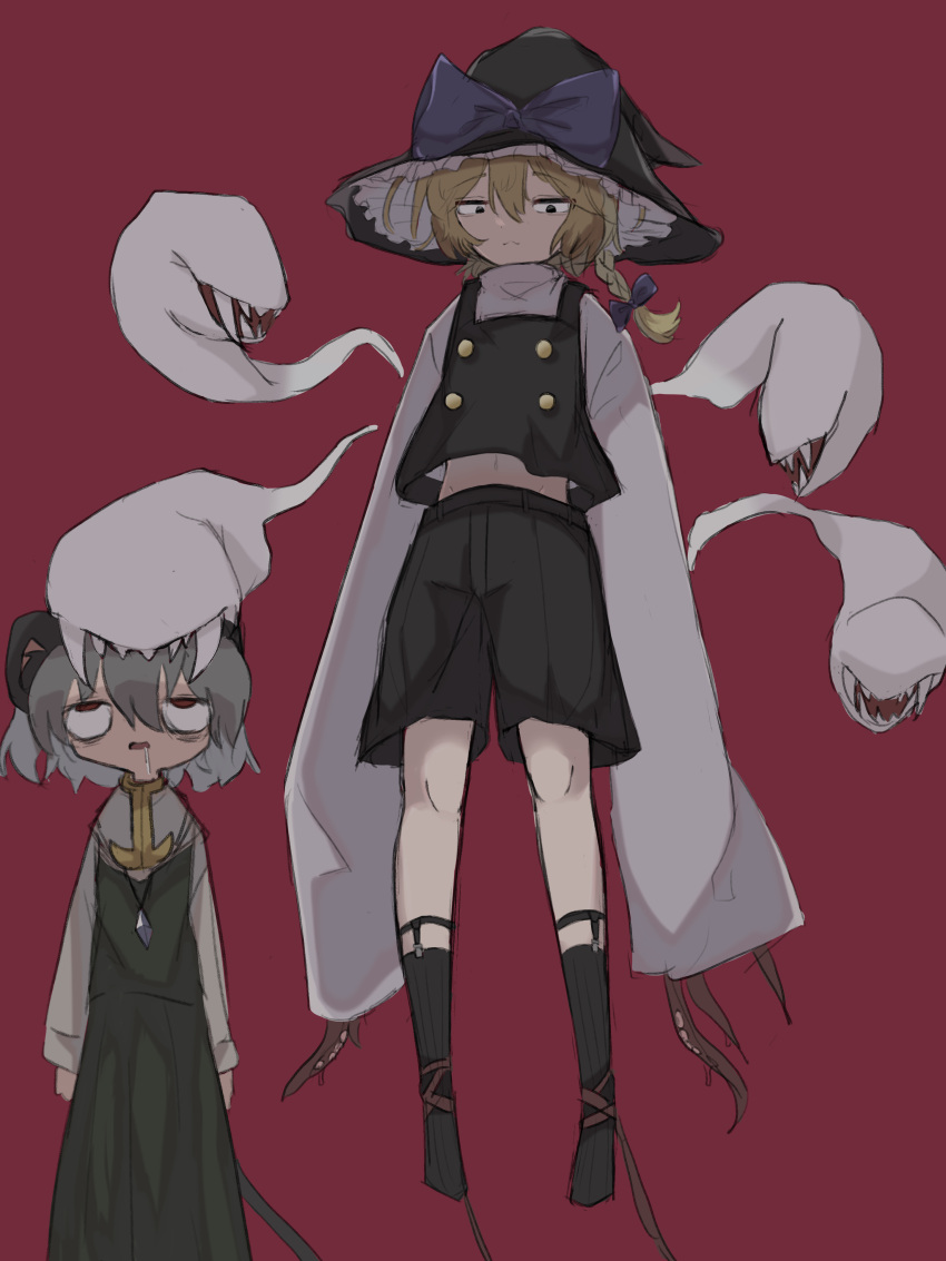 absurd_res animal_humanoid bodily_fluids brainwashing captured cookie_(touhou) duo eye_roll fangs ghost hi_res humanoid intelligence_loss lidabashi_a mammal mammal_humanoid marisa_kirisame mouse_humanoid murid murid_humanoid murine murine_humanoid nazrin nyon_(cookie) rodent rodent_humanoid saliva simple_background spirit suspension tentacles touhou video_games yuuhi_(cookie)