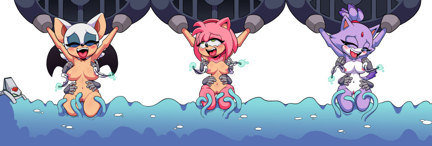 absurd_res amy_rose anthro arms_held arms_tied artificial_chaos blaze_the_cat bodily_fluids bound chiropteran crying_laughing dr._eggman eggman_logo eulipotyphlan felid feline female group hedgehog hi_res laugh legs_in_water mammal nipple_fetish nipple_play nude rouge_the_bat sega sonic_the_hedgehog_(series) tadashibaka tears tentacles tickle_fetish tickle_torture tickling tickling_armpits tickling_breasts tickling_nipples tickling_pussy tickling_sides tickling_thighs trio upper_body