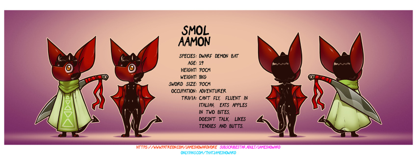 anthro dwarf_demon_bat hi_res james_howard male model_sheet onlyfans patreon smol_aamon_(james_howard) solo subscribestar