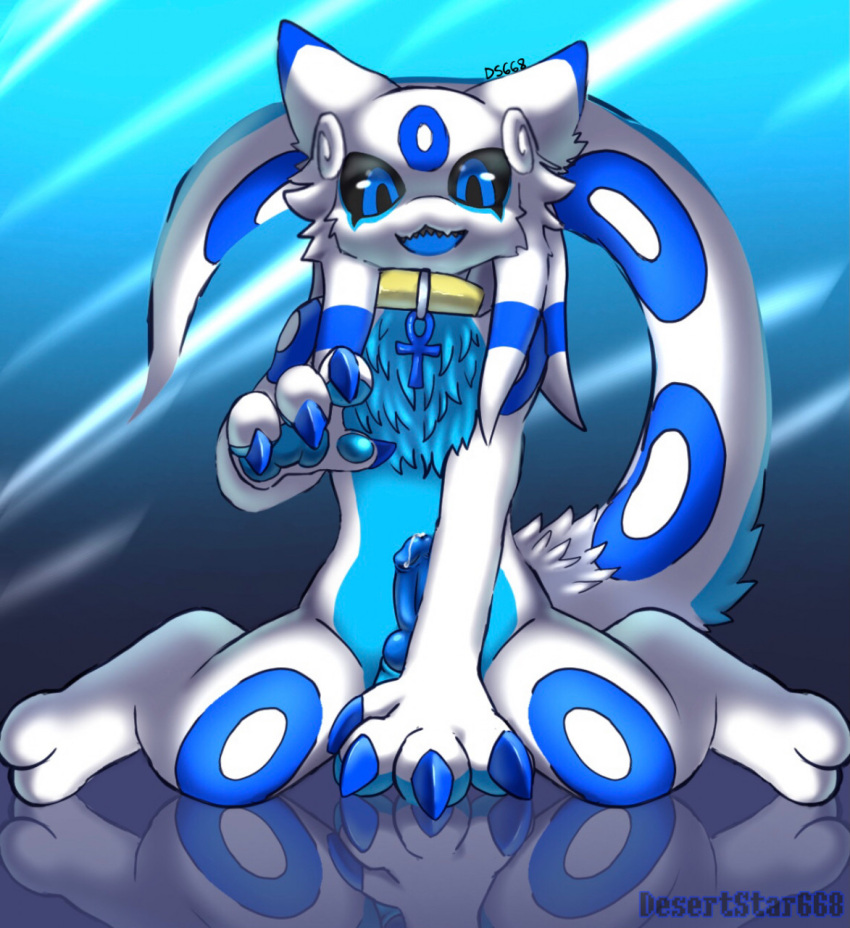 anthro blue bodily_fluids cum desertstar668 dragon feral genital_fluids genitals ghost hi_res hybrid_genitalia knot knotting male original_characters penis solo spirit