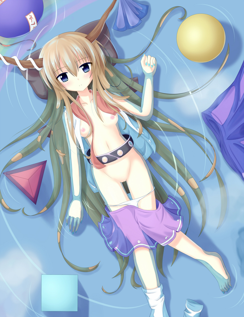 breasts highres ibuki_suika nipples pussy small_breasts solo touhou uncensored yoye_(pastel_white)