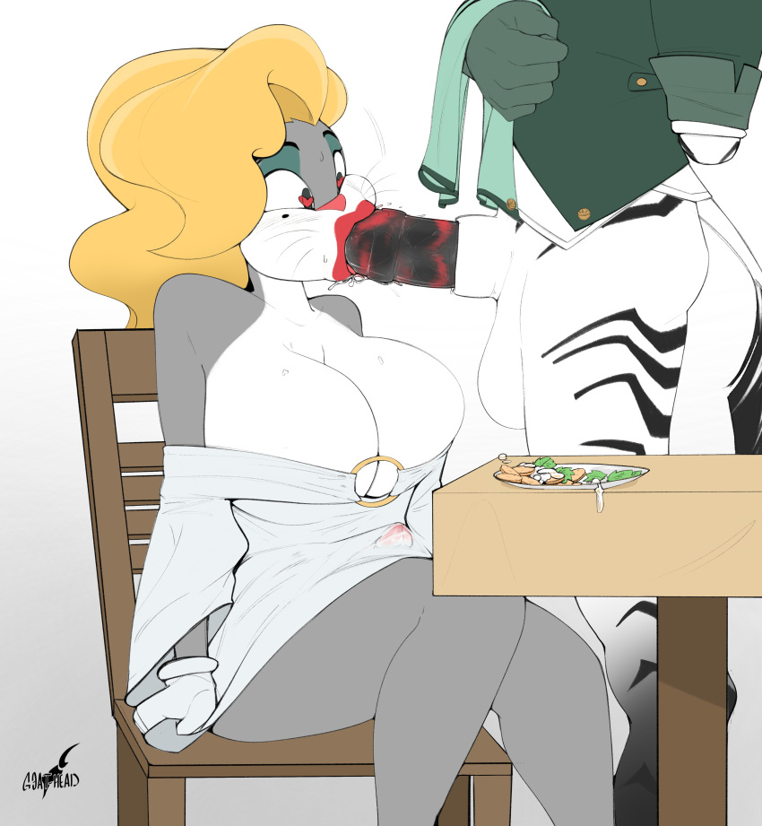 &lt;3 &lt;3_eyes 2022 absurd_res anthro anthro_on_anthro anthro_penetrated anthro_penetrating anthro_penetrating_anthro balls big_balls big_breasts black_penis blonde_hair breasts bugs_bunny chair cleavage clothed clothed_sex clothing crossgender dress duo equid equine erection faceless_character faceless_male fellatio furniture genitals goat-kun grey_body gynomorph gynomorph/male gynomorph_focus gynomorph_penetrated hair hi_res intersex intersex/male intersex_focus intersex_penetrated lagomorph leporid lipstick lipstick_on_penis looney_tunes makeup male male_penetrating male_penetrating_gynomorph male_penetrating_intersex mammal medial_ring mtg_crossgender mti_crossgender off_shoulder oral oral_penetration penetration penile penile_penetration penis rabbit sex sitting solo_focus translucent translucent_clothing warner_brothers whiskers white_body white_clothing white_dress zebra