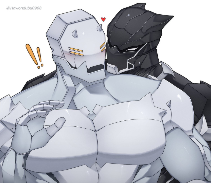 &lt;3 big_pecs blush cybernetics cyborg hi_res howondubu0908 humanoid machine male male/male muscular muscular_male pecs robot