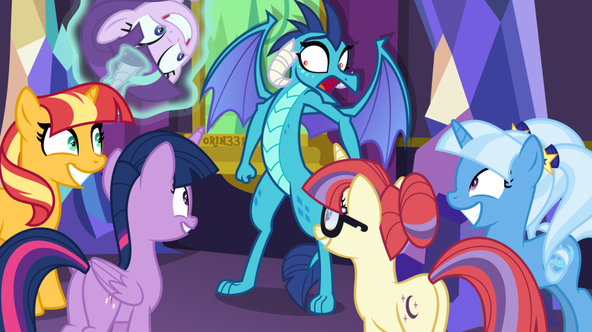 absurd_res dragon equestria_girls equid equine eyewear friendship_is_magic glasses hair hair_bun hasbro hi_res horn levitating mammal membrane_(anatomy) membranous_wings moondancer_(mlp) my_little_pony orin331 pigtails princess_ember_(mlp) starlight_glimmer_(mlp) sunset_shimmer_(eg) trixie_(mlp) twilight_sparkle_(mlp) unicorn winged_unicorn wings