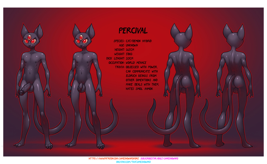 anthro demon domestic_cat felid feline felis hi_res james_howard male mammal onlyfans patreon percival_(james_howard) solo subscribestar