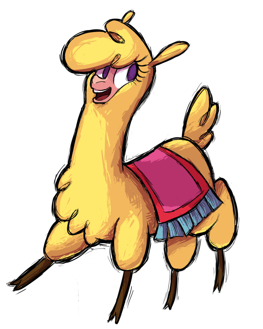 alpaca alpha_channel camelid carpet cloven_hooves female feral happy hi_res hitsuji hooves looking_away mammal paprika_paca_(tfh) simple_background solo them's_fightin'_herds transparent_background
