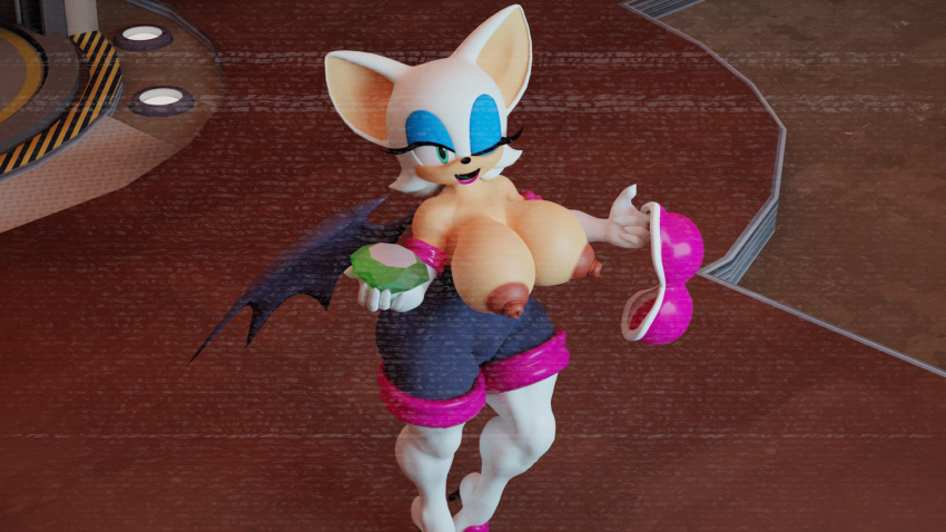 3d_(artwork) anthro areola armwear big_breasts blender_(software) boots breasts camera_view chaos_emerald chiropteran cleavage clothed clothing digital_media_(artwork) elbow_gloves female flashing footwear gloves handwear hi_res high_heeled_boots high_heels holding_object legwear looking_at_viewer mammal nipples one_eye_closed open_mouth open_smile rouge_the_bat sega smile solo sonic_the_hedgehog_(series) static thigh_boots thigh_highs twintails3d wings wink