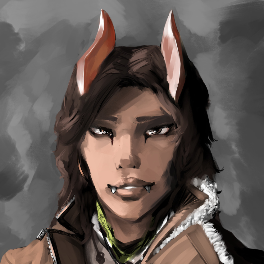 1:1 ambiguous_gender anthro cassie cassiehuntress digital_drawing_(artwork) digital_media_(artwork) dragon fangs hi_res horn humanoid looking_at_viewer portrait shaded smile soft_shading solo