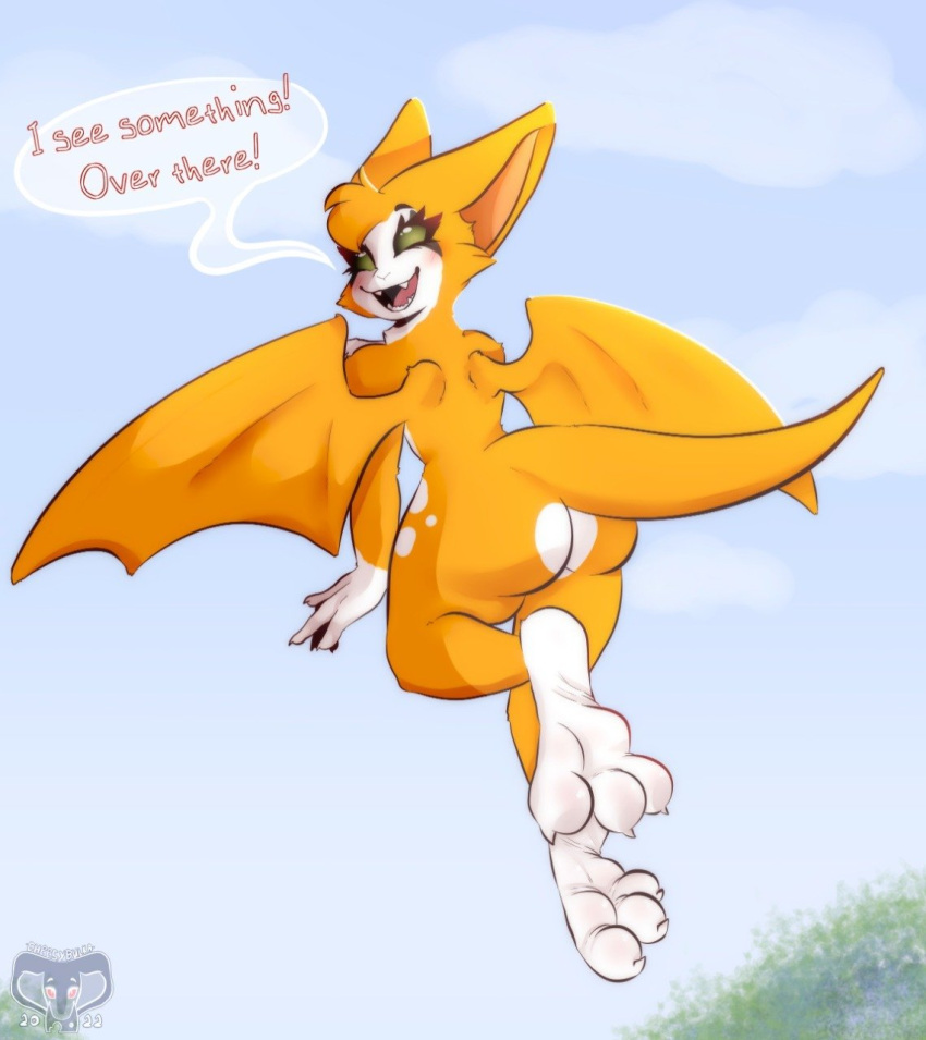anthro big_butt big_feet butt dust:_an_elysian_tail feet female fidget_(elysian_tail) hi_res looking_at_viewer open_mouth solo text thick_thighs video_games wings