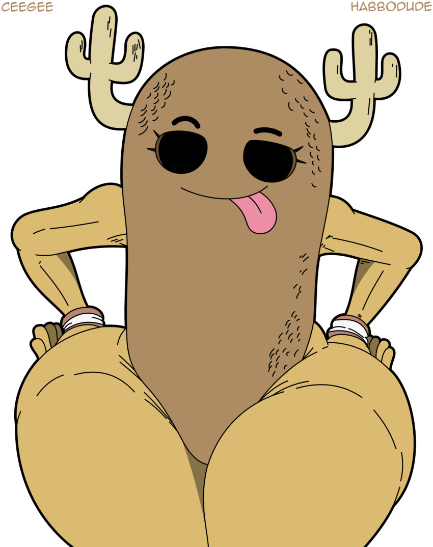 animal_humanoid bound cartoon_network ceegee cervid cervid_humanoid collaboration female habbodude hand_on_butt hi_res humanoid legs_tied legs_together looking_at_viewer mammal mammal_humanoid penny_fitzgerald solo the_amazing_world_of_gumball thick_thighs tongue tongue_out