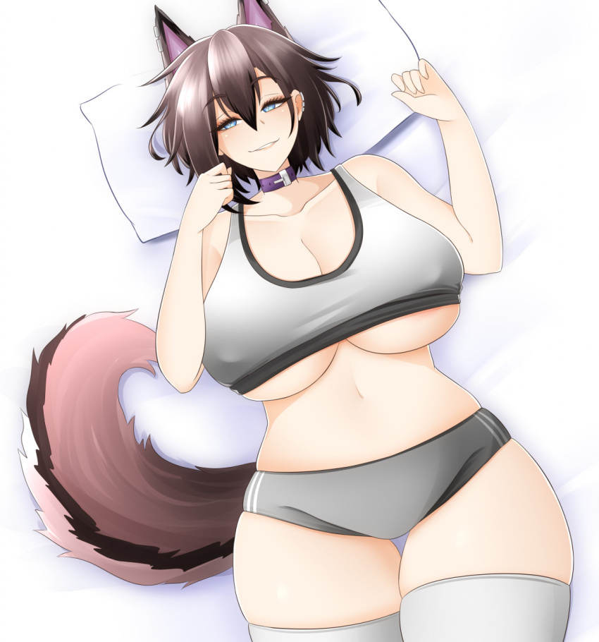 animal_humanoid anime_style aura_(aurathedanishhusky) big_breasts blush bottomwear bra breasts canid canine canis clothed clothing collar crossgender digital_media_(artwork) domestic_dog ear_piercing ear_ring female female/female fluffy fluffy_tail fur gender_transformation gym_bottomwear gym_clothing gym_shorts hair hi_res huge_breasts human humanoid husky hybrid interspecies legwear looking_at_viewer mammal mtf_crossgender nikasubs nipples nordic_sled_dog not_furry piercing ring_piercing shorts simple_background smile solo solo_focus spitz sports_bra sportswear stockings thathuskyaura thick_thighs transformation underwear wide_hips