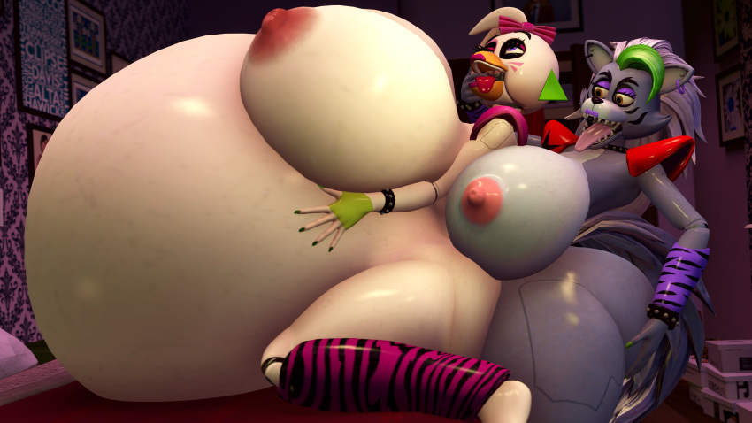 16:9 2023 4k 5_fingers absurd_res animatronic areola avian beak bed big_breasts bird blue_eyes bodily_fluids breasts butt canid canine canis chicken colored_nails coriponer cum cum_ballooning cum_inflation duo female female_penetrated fingers five_nights_at_freddy's five_nights_at_freddy's:_security_breach furniture galliform gallus_(genus) genital_fluids glamrock_chica_(fnaf) green_hair green_nails gynomorph gynomorph/female gynomorph_penetrating gynomorph_penetrating_female hair hi_res huge_belly huge_breasts inflation inside intersex intersex/female intersex_penetrating intersex_penetrating_female machine mammal nails nipples penetration phasianid robot roxanne_wolf_(fnaf) scottgames sex steel_wool_studios teeth thick_thighs tongue tongue_out white_body white_hair widescreen wolf