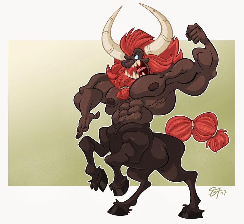 5_fingers 87octane abs biceps cc-by-nc-nd creative_commons fingers hooves horn lynel male muscular muscular_male muscular_taur nintendo open_mouth pecs quadruped solo tail taur the_legend_of_zelda