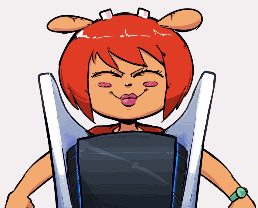 2020 anthro biped black_nose blush blush_stickers bust_portrait clock clothed clothed_anthro clothed_female clothing digital_media_(artwork) eyes_closed female female_anthro front_view hair horn lammy lammy_lamb lips mrplow34 parappa_the_rapper pink_lips playstation_5 portrait red_clothing red_hair red_shirt red_topwear shirt short_hair simple_background solo sony_corporation sony_interactive_entertainment tan_body tan_ears tan_skin topwear um_jammer_lammy video_games watch white_background white_horn