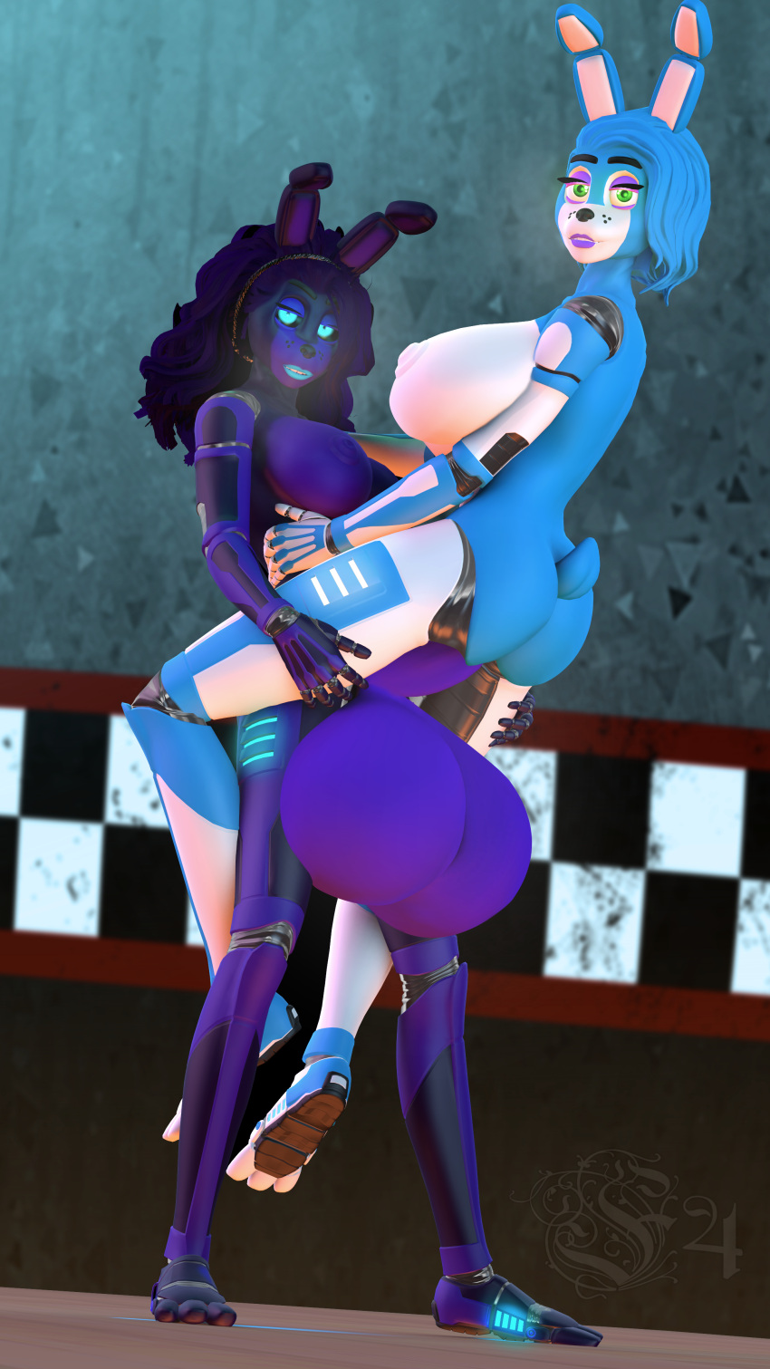 1futa 3d_(artwork) absurd_res animatronic anthro balls big_balls big_breasts big_penis blue_body blue_eyes blue_hair blue_skin breasts dick_in_pussy digital_media_(artwork) duo exposed_breasts f4 fan_character female five_nights_at_freddy's futa_with_female genitals hair hand_on_hip hand_on_shoulder hands_on_hips hi_res huge_balls huge_breasts huge_filesize huge_penis hyper hyper_balls hyper_genitalia intersex intersex/female looking_at_viewer machine penis purple_body purple_hair purple_skin robot scottgames source_filmmaker standing video_games