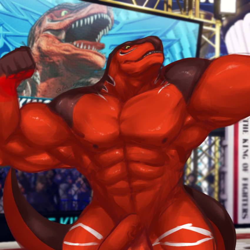 anthro big_muscles cryingfatcat fatal_fury garou:_mark_of_the_wolves hi_res king_of_dinosaurs king_of_fighters male muscular scalie snk solo tizoc