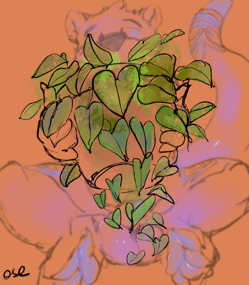 animal_genitalia anthro balls big_balls blue_pawpads blue_penis blue_tail colored_sketch eyebrows front_view genitals head_tuft hi_res holding_plant leaf lutrine male mammal mustelid oselotti pawpads penis penis_tip plant plant_pot potted_plant sheath signature sketch solo tuft