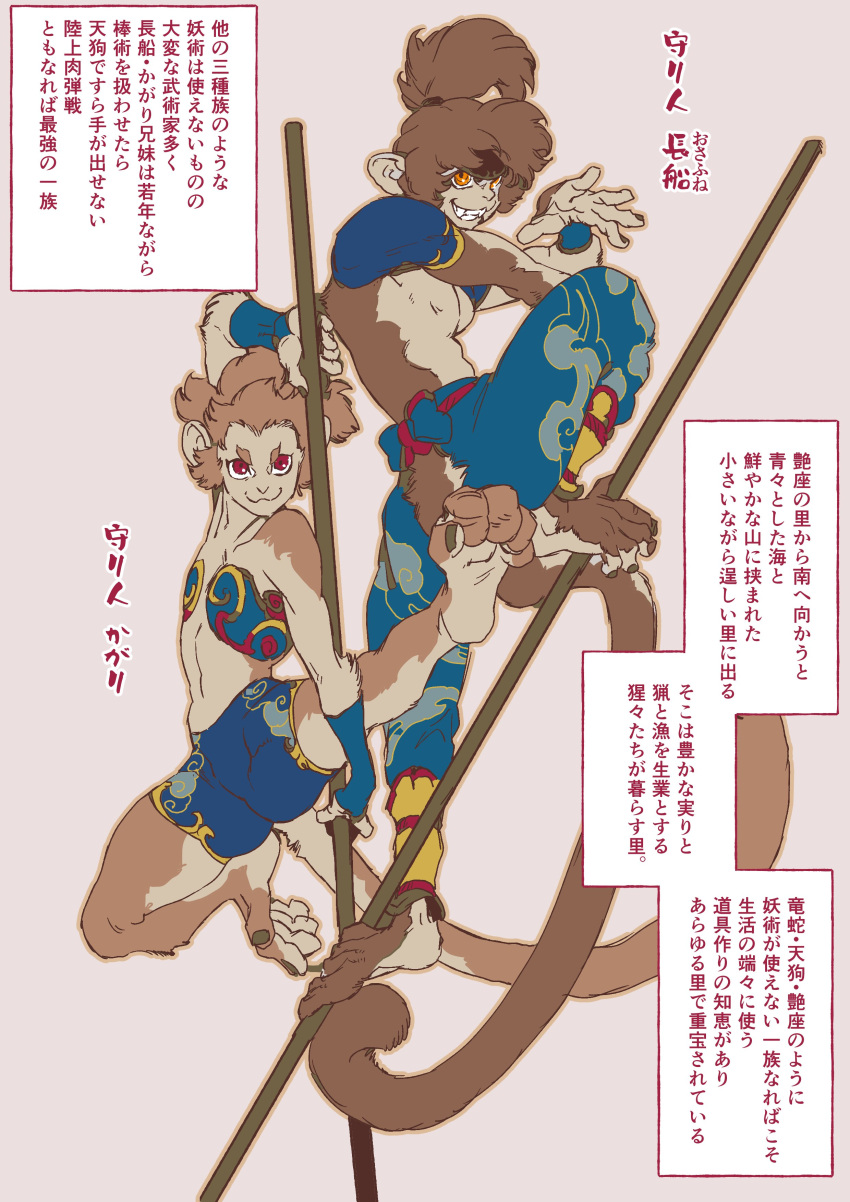 absurd_res animal_feet anthro ape chimpanzee duo female haplorhine hi_res japanese_text kagari_(ryo_sumiyoshi) male mammal osafune_(ryo_sumiyoshi) primate ryo_sumiyoshi text