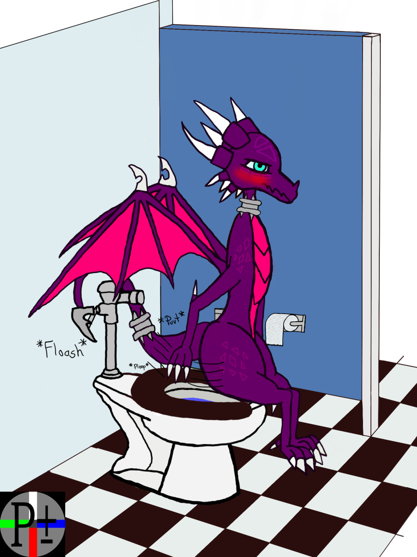 activision anthro bathroom blush blushing_profusely cynder doorless_stall dragon embarrassed embarrassed_nude_female fart female feral flush flushing hi_res perspectivezero public_restroom restroom_stall solo sound_effects spyro_the_dragon stalls toilet toilet_bowl toilet_paper toilet_use video_games