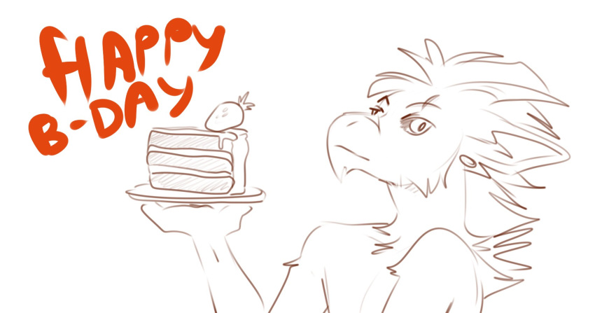 anthro bust_portrait cake cheek_tuft chin_tuft dessert dragon eyebrows facial_tuft famir_(artist) famir_(character) food fur furred_dragon hi_res holding_plate inner_ear_fluff looking_at_viewer male mouth_closed portrait simple_background solo spot_color tuft unsigned