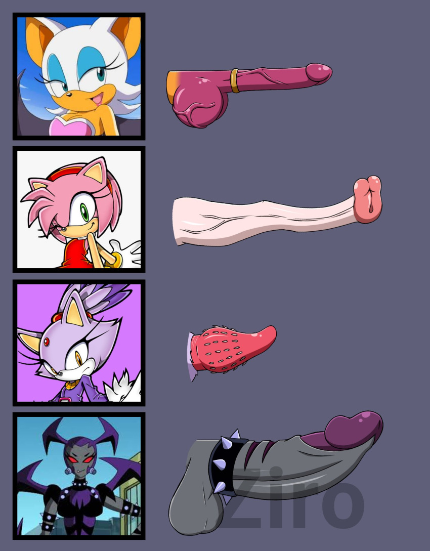 alien alien_humanoid amy_rose animal_genitalia animal_penis anthro artist_name balls ben_10 blaze_the_cat breasts cartoon_network chiropteran eulipotyphlan felid feline feline_penis fur genitals grey_background grey_body grey_skin group hedgehog herm hi_res humanoid intersex mammal mutant_to'kustar penile_spines penis penis_lineup penis_size_chart penis_size_difference pink_body pink_fur purple_body purple_fur red_eyes rouge_the_bat sega simple_background sonic_the_hedgehog_(series) way_bad white_body white_fur ziroverse