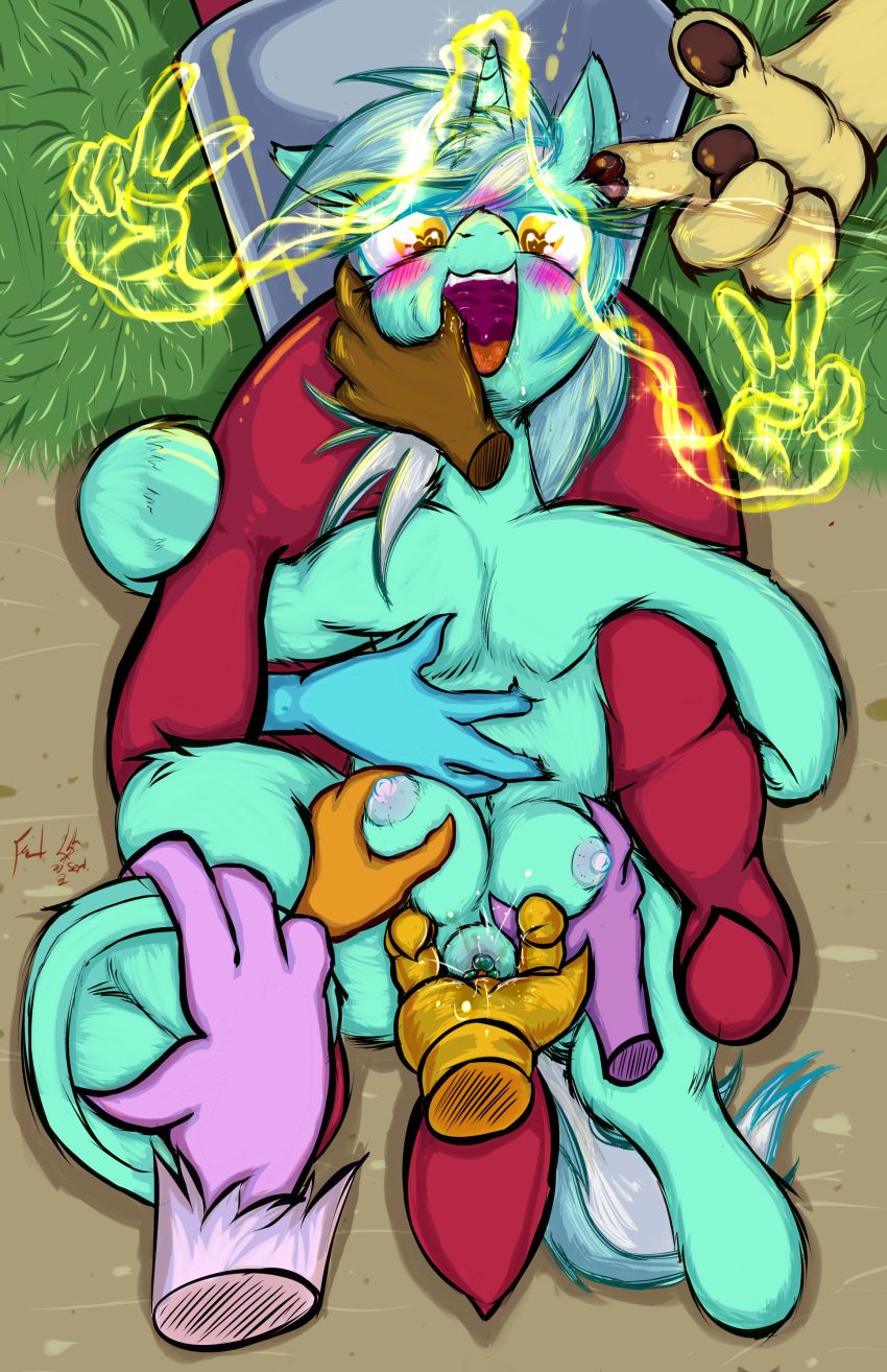 &lt;3 &lt;3_eyes absurd_res aged_up blush bodily_fluids capper clitoris cradling crotch_breasts disembodied_hand drooling equid equine finger_in_mouth fingering friendship_is_magic frist44 gallus genital_fluids genitals grope hands hasbro hi_res hooves horn horse invalid_tag lyra_heartstrings_(mlp) magic mammal my_little_pony nipples open_mouth paws petting pony princess_ember_(mlp) pussy pussy_juice saliva scritches silverstream smolder spike_the_dragon tirek_(mlp) tummy_rubs unicorn uvula wet_willy